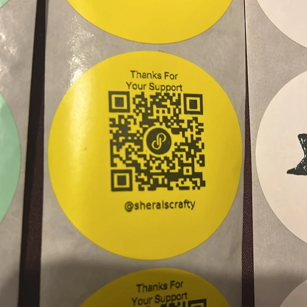 (50) 2” Qr Code Stickers 15 Colors Available